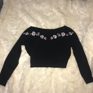 off the shoulder flower top